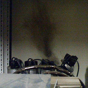 Een ontplofte condensator